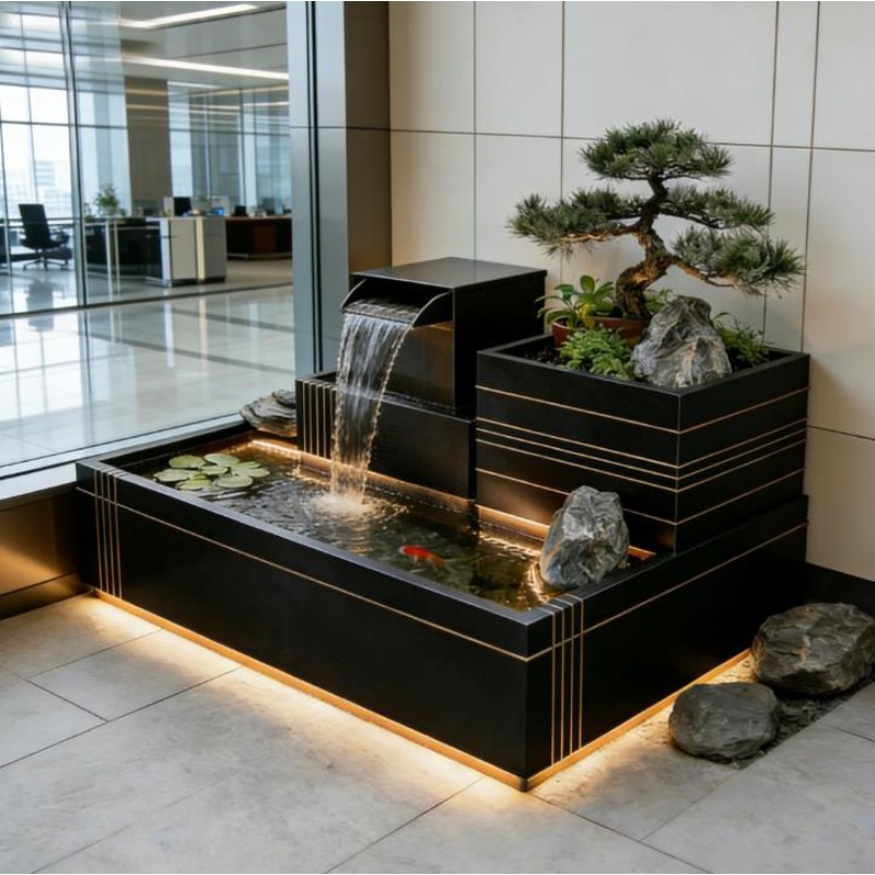 Fontana a Cascata in Acciaio I - Bonsai Garden With Koi Pond recensione e prezzo